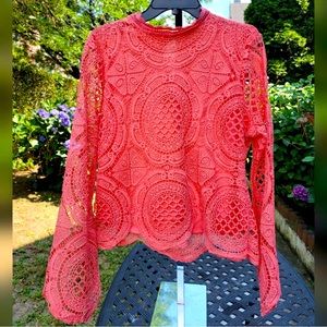 ULTRA PINKISH CORAL | LACE TOP NEW